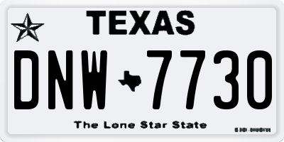 TX license plate DNW7730