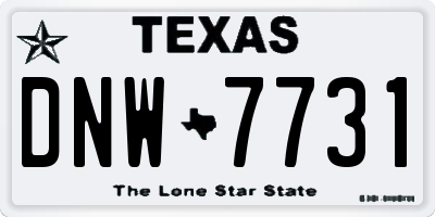 TX license plate DNW7731