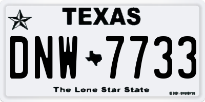 TX license plate DNW7733
