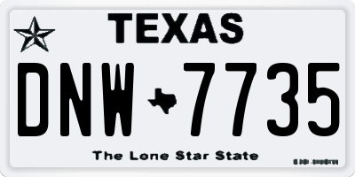 TX license plate DNW7735