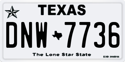 TX license plate DNW7736