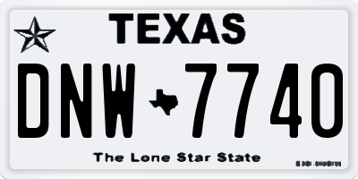 TX license plate DNW7740