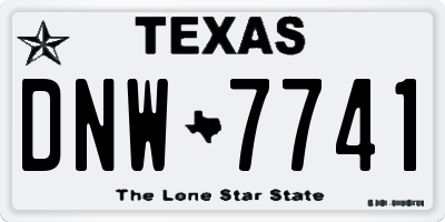 TX license plate DNW7741