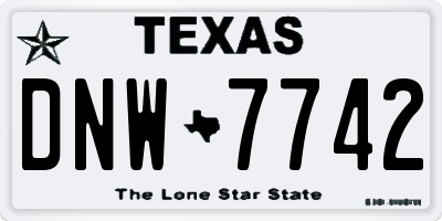 TX license plate DNW7742