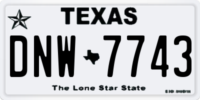 TX license plate DNW7743