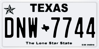 TX license plate DNW7744