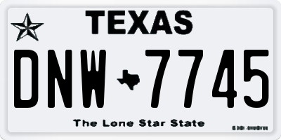 TX license plate DNW7745