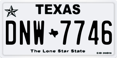 TX license plate DNW7746
