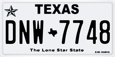 TX license plate DNW7748