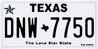 TX license plate DNW7750