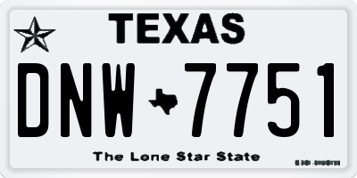 TX license plate DNW7751