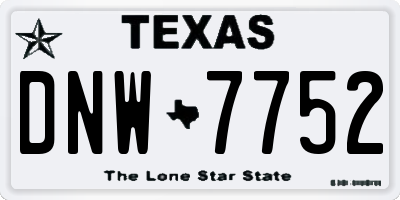 TX license plate DNW7752