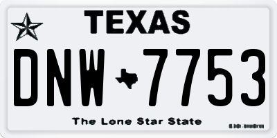 TX license plate DNW7753