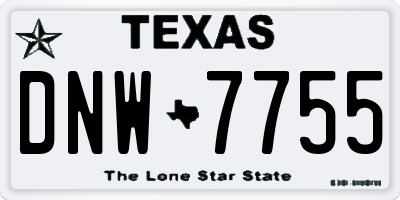 TX license plate DNW7755