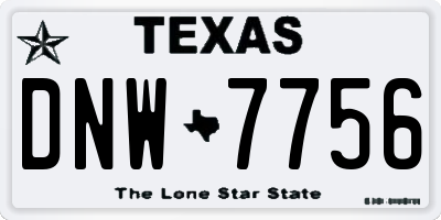 TX license plate DNW7756