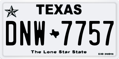 TX license plate DNW7757