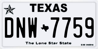 TX license plate DNW7759