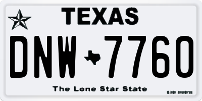TX license plate DNW7760