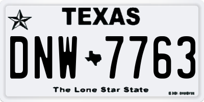 TX license plate DNW7763