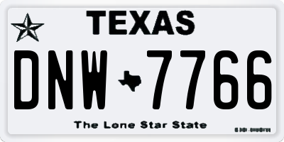 TX license plate DNW7766