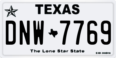 TX license plate DNW7769