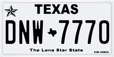TX license plate DNW7770