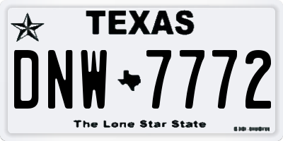 TX license plate DNW7772