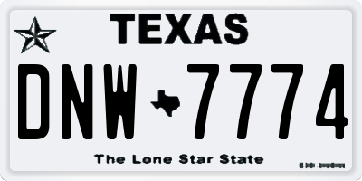 TX license plate DNW7774