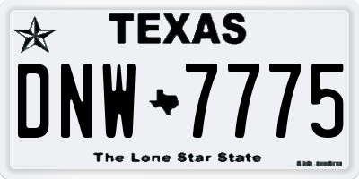 TX license plate DNW7775