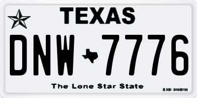TX license plate DNW7776
