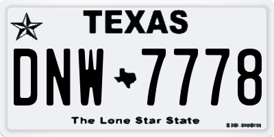 TX license plate DNW7778