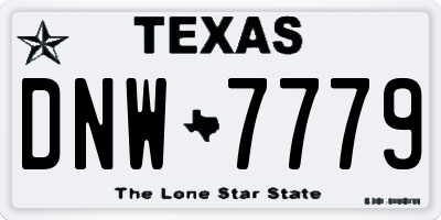 TX license plate DNW7779