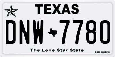 TX license plate DNW7780