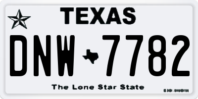 TX license plate DNW7782
