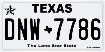 TX license plate DNW7786