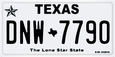 TX license plate DNW7790
