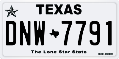 TX license plate DNW7791