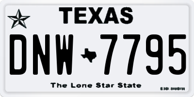 TX license plate DNW7795