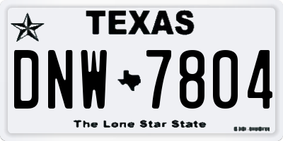 TX license plate DNW7804