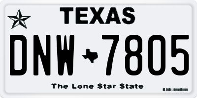 TX license plate DNW7805