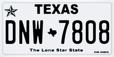TX license plate DNW7808