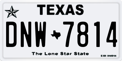 TX license plate DNW7814