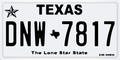 TX license plate DNW7817