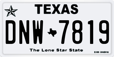 TX license plate DNW7819