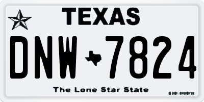 TX license plate DNW7824