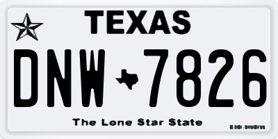 TX license plate DNW7826