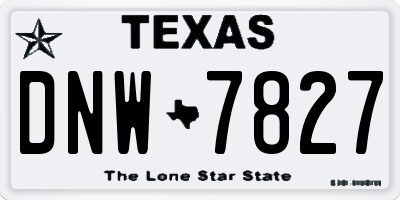 TX license plate DNW7827