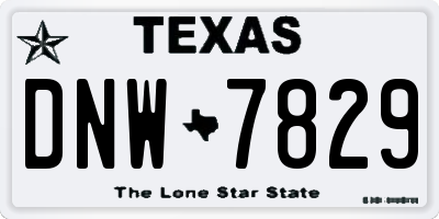 TX license plate DNW7829
