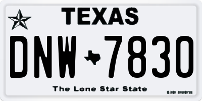 TX license plate DNW7830