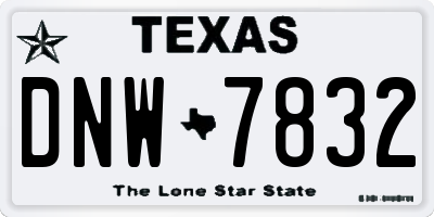 TX license plate DNW7832